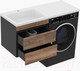 Миниатюра изображения товара Тумба под умывальник Misty Коломбо 60 / П-Кол06060-011П2Я (подвесная, черный/темное дерево)