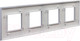 Миниатюра изображения товара Рамка для выключателей и розеток DKC Avanti 4404908 (закаленная сталь)
