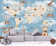 Миниатюра изображения товара Фотообои листовые ФабрикаФресок Детская карта с животными на английском / 054265 (400x265)
