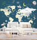 Миниатюра изображения товара Фотообои листовые ФабрикаФресок Детская карта космос / 233265 (300x265)