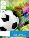 Миниатюра изображения товара Фотообои листовые ФабрикаФресок Футбольный мяч с красками / 735270 (500x270)