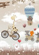 Миниатюра изображения товара Фотообои листовые ФабрикаФресок Жираф с друзьями на велосипеде / 774270 (400x270)