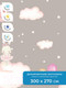 Миниатюра изображения товара Фотообои листовые ФабрикаФресок Зайчики на облаках / 803270 (300x270)