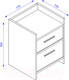 Миниатюра изображения товара Прикроватная тумба Stolline Карло 2 ящика / 514.02 (графит)