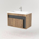 Миниатюра изображения товара Тумба под умывальник Дабер 016 Тобага/Эридан 80 / Т16.8Т.0.22 (дуб галифакс/серый)