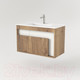 Миниатюра изображения товара Тумба под умывальник Дабер 016 WeltWasser Deilbach 7517-80 / Т16.8W.0.21 (дуб галифакс/белый)