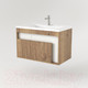 Миниатюра изображения товара Тумба под умывальник Дабер 016 Andrea Elen 80 / Т16.8А.0.21 (дуб галифакс/белый)