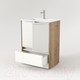 Миниатюра изображения товара Тумба под умывальник Дабер 017 60 / Т17.6.0.21Б (дуб галифакс/белый/ручка белая)