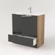 Миниатюра изображения товара Тумба под умывальник Дабер 017 60 / Т17.6.0.22Б (дуб галифакс/серый/ручка белая)
