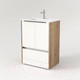 Миниатюра изображения товара Тумба под умывальник Дабер 017 60 / Т17.6.0.21Ч (дуб галифакс/белый/ручка черная)
