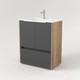 Миниатюра изображения товара Тумба под умывальник Дабер 017 70 / Т17.7.0.22Б (дуб галифакс/серый/ручка белая)