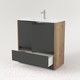 Миниатюра изображения товара Тумба под умывальник Дабер 017 70 / Т17.7.0.22Ч (дуб галифакс/серый/ручка черная)