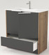 Миниатюра изображения товара Тумба под умывальник Дабер 017 Тобага/Эридан 80 / Т17.8Т.0.22Б (дуб галифакс/серый/ручка белая)