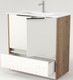 Миниатюра изображения товара Тумба под умывальник Дабер 017 Тобага/Эридан 80 / Т17.8Т.0.21Ч (дуб галифакс/белый/ручка черная)