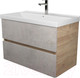 Миниатюра изображения товара Тумба под умывальник Дабер 011 60 / Т11.6.0.7_light (с подсветкой, дуб канзас коричневый/бетон чикаго)