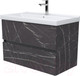 Миниатюра изображения товара Тумба под умывальник Дабер 011 60 / Т11.6.0.12Ч_light (с подсветкой, мрамор черный/черный)