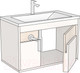 Миниатюра изображения товара Тумба под умывальник Дабер 016 Andrea Elen 80 / Т16.8А.0.22 (дуб галифакс/серый)