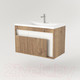 Миниатюра изображения товара Тумба под умывальник Дабер 016 Andrea Elen 80 / Т16.8А.0.21_light (с подсветкой, дуб галифакс/белый)