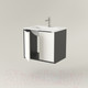 Миниатюра изображения товара Тумба под умывальник Дабер 018 60 / Т18.6.0.20Ч (белый древесный/серый/ручка черная)
