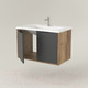 Миниатюра изображения товара Тумба под умывальник Дабер 018 Тобага/Эридан/Артвин 60 / Т18.6Т.0.22Ч (дуб галифакс/серый/ручка черная)
