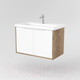 Миниатюра изображения товара Тумба под умывальник Дабер 018 Тобага/Эридан 80 / Т18.8Т.0.21Б (дуб галифакс/белый/ручка белая)