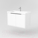 Миниатюра изображения товара Тумба под умывальник Дабер 018 Тобага/Эридан 80 / Т18.8Т.0.5Ч (белый древесный/ручка черная)