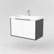 Миниатюра изображения товара Тумба под умывальник Дабер 018 Тобага/Эридан 80 / Т18.8Т.0.20Ч (белый древесный/серый/ручка черная)