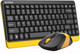 Миниатюра изображения товара Комплект клавиатура и мышь A4Tech Fstyler FG1110 (черный/желтый)