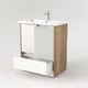 Миниатюра изображения товара Тумба под умывальник Дабер 017 Cersanit Como 70 / Т17.7С.0.21Б (дуб галифакс/белый/ручка белая)