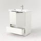 Миниатюра изображения товара Тумба под умывальник Дабер 017 Cersanit Como 70 / Т17.7С.0.5Ч (белый древесный/ручка черная)