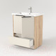 Миниатюра изображения товара Тумба под умывальник Дабер 017 Cersanit Como 70 / Т17.7С.0.18Ч (бежевый/дуб бардолино/ручка черная)