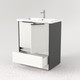 Миниатюра изображения товара Тумба под умывальник Дабер 017 Cersanit Como 70 / Т17.7С.0.20Ч (белый древесный/серый/ручка черная)