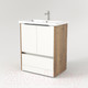 Миниатюра изображения товара Тумба под умывальник Дабер 017 Cersanit Como 70 / Т17.7С.0.21Ч (дуб галифакс/белый/ручка черная)