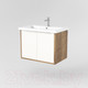 Миниатюра изображения товара Тумба под умывальник Дабер 018 Cersanit Como 70 / Т18.7С.0.21Б (дуб галифакс/белый/ручка белая)