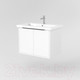 Миниатюра изображения товара Тумба под умывальник Дабер 018 Cersanit Como 70 / Т18.7С.0.5Ч (белый древесный/ручка черная)