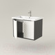 Миниатюра изображения товара Тумба под умывальник Дабер 018 Cersanit Como 70 / Т18.7С.0.20Ч (белый древесный/серый/ручка черная)