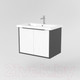 Миниатюра изображения товара Тумба под умывальник Дабер 018 Cersanit Como 70 / Т18.7С.0.20Ч (белый древесный/серый/ручка черная)
