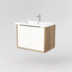 Миниатюра изображения товара Тумба под умывальник Дабер 018 Cersanit Como 70 / Т18.7С.0.21Ч (дуб галифакс/белый/ручка черная)