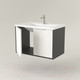 Миниатюра изображения товара Тумба под умывальник Дабер 018 Andrea Elen 80 / Т18.8А.0.20Б (белый древесный/серый/ручка белая)