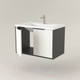 Миниатюра изображения товара Тумба под умывальник Дабер 018 Andrea Elen 80 / Т18.8А.0.20Ч (белый древесный/серый/ручка черная)
