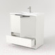 Миниатюра изображения товара Тумба под умывальник Дабер 017 Andrea Elen 80 / Т17.8А.0.5Ч (белый древесный/ручка черная)