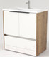 Миниатюра изображения товара Тумба под умывальник Дабер 017 Andrea Elen 80 / Т17.8А.0.21Ч (дуб галифакс/белый/ручка черная)