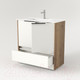Миниатюра изображения товара Тумба под умывальник Дабер 017 Andrea Elen 80 / Т17.8А.0.21Ч (дуб галифакс/белый/ручка черная)