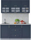 Миниатюра изображения товара Кухонный гарнитур Интерлиния Мила Шато 1.6Б (индиго/индиго/опал светлый)