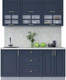 Миниатюра изображения товара Кухонный гарнитур Интерлиния Мила Шато 1.7Б (индиго/индиго/опал светлый)