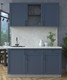 Миниатюра изображения товара Кухонный гарнитур Интерлиния Тренд 1.5А (индиго/индиго/опал светлый)