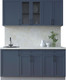 Миниатюра изображения товара Кухонный гарнитур Интерлиния Тренд 1.7А (индиго/индиго/опал светлый)