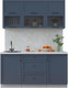 Миниатюра изображения товара Кухонный гарнитур Интерлиния Тренд 1.6Б (индиго/индиго/опал светлый)