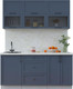 Миниатюра изображения товара Кухонный гарнитур Интерлиния Тренд 1.7Б (индиго/индиго/опал светлый)
