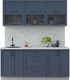 Миниатюра изображения товара Кухонный гарнитур Интерлиния Тренд 1.8Б (индиго/индиго/опал светлый)